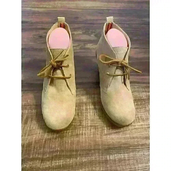 Sperry Harlow Wedge Chukka Bootie Tan Sz 8.5 - Picture 3 of 12